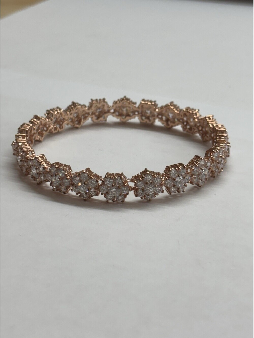 joan rivers rose gold tone rhinestone flower bracelet